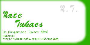 mate tukacs business card